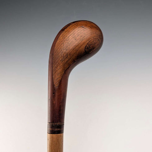 英国复古拼花木棕色手柄星期天拐杖 87cm