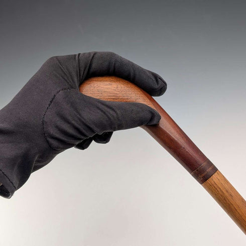 英国复古拼花木棕色手柄星期天拐杖 87cm