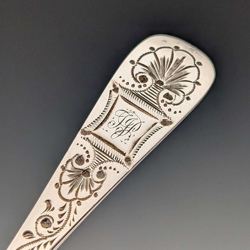 1893 British Antique Sterling Silver Teaspoons, Set of 6, 90g, John Round & Son, in Case