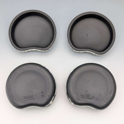 Vintage British Wedgwood Black Jasper Bean-Shaped Box Pair