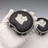 Vintage British Wedgwood Black Jasper Bean-Shaped Box Pair