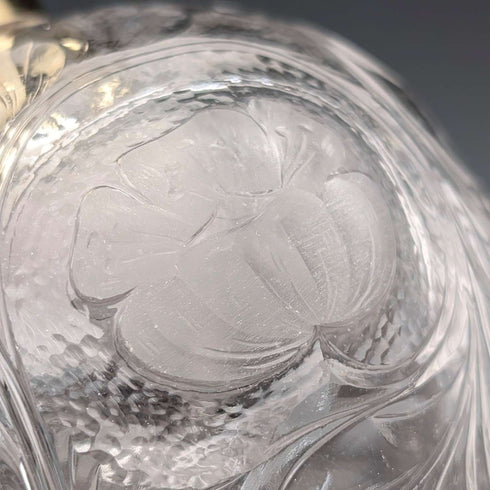1923年 英国アンティーク 純銀蓋 パフュームボトル ガラス香水瓶 Goldsmiths&Silversmiths