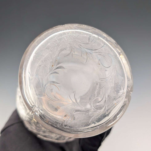 1923年 英国アンティーク 純銀蓋 パフュームボトル ガラス香水瓶 Goldsmiths&Silversmiths