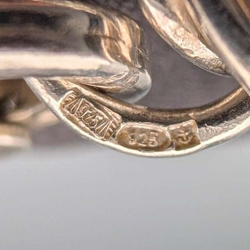 영국 빈티지 순은 비잔틴 플라워 체인 목걸이 42cm 46g