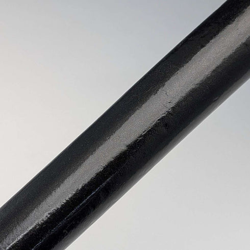 アンティーク ブラックシャフト 純銀装飾 アントラーL字ハンドル ステッキ 杖 86cm
