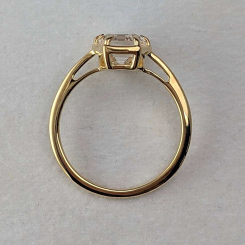 Vintage Gold-Plated Sterling Silver Quartz Ring (Sizes 16-17)