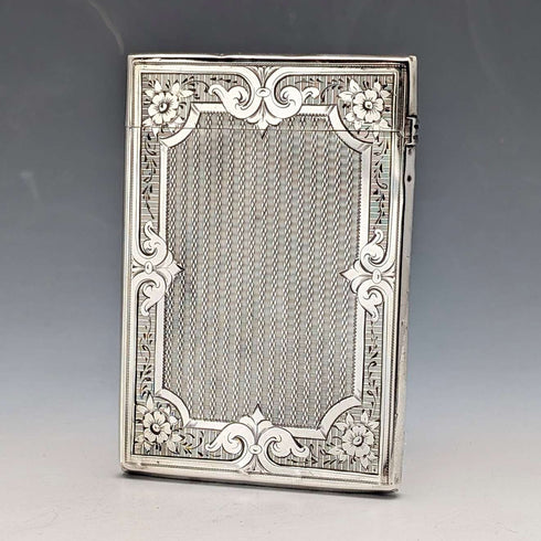 1869年 英国アンティーク 純銀製カードケース 56g ボックス入 Frederick Marson