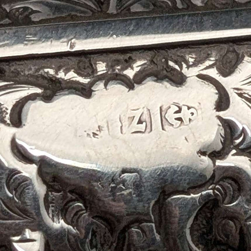 1899年 英国古董纯银装饰L型兽角柄手杖 83cm