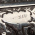 1899年 英国古董纯银装饰L型兽角柄手杖 83cm