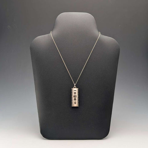 Colgante de lingote de plata de ley vintage británico de 1977 conmemorativo del Jubileo, con cadena de plata de ley, peso total 30,3 g
