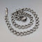 Cadena Albert de plata esterlina antigua inglesa de circa 1897, 46 g, con charm fob de nácar