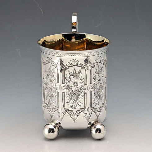 1858 British Antique Sterling Silver Mug, 148g, Joseph Angell II