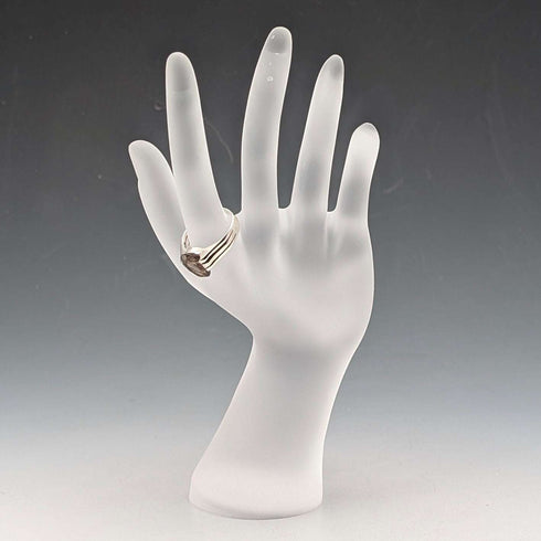 Vintage sterling silver smoky quartz ring (size 14)