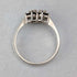 Anillo vintage británico de plata de ley con doble racimo azul y transparente (talla 11)