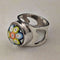 Anillo vintage escocés de plata de ley y cristal de Caithness con diseño millefiori (talla 15)