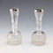 Pareja de jarrones pequeños de una sola flor, cristal tallado y plata de ley, antigüedades británicas de 1897