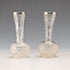 Pareja de jarrones pequeños de una sola flor, cristal tallado y plata de ley, antigüedades británicas de 1897