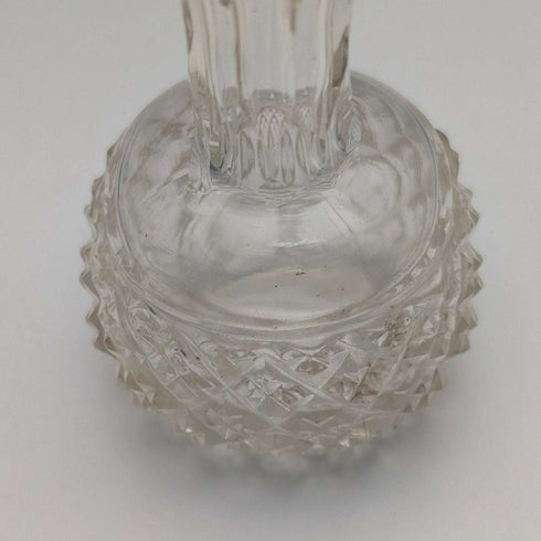 Pareja de jarrones pequeños de una sola flor, cristal tallado y plata de ley, antigüedades británicas de 1897