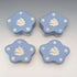 Vintage British Wedgwood Jasperware Star-Shaped Box Set of 4, Pale Blue