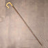 Bastón de pastor vintage con mango curvado grande y vara de avellano, 132 cm