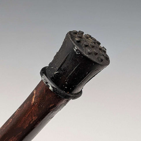 Vintage Natural Wood Hiking Stick with Owl Carving Handle, 129cm