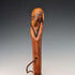 复古天然木登山杖,带皮质背带,124cm