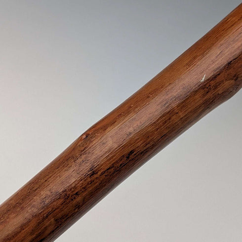 复古天然木登山杖,带皮质背带,124cm