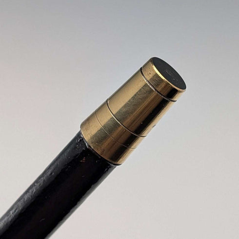 英国アンティーク ブラックシャフト 純銀プレーンロンデルハンドル ステッキ 87cm
