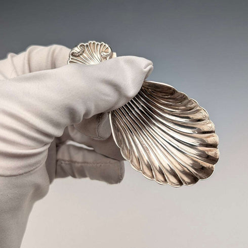 1982 British Vintage Sterling Silver Shell-Shaped Tea Caddy Spoon, 20g, William Adams Ltd.