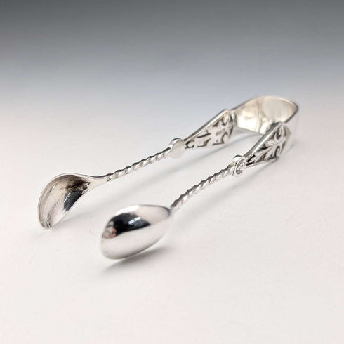 1894 British Antique Sterling Silver Sugar Tongs, 24g, GE Walton & Co. Ltd.