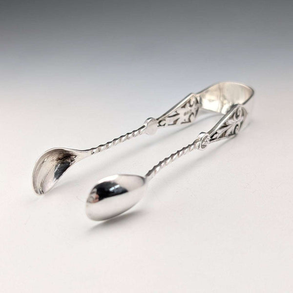 1894 British Antique Sterling Silver Sugar Tongs, 24g, GE Walton & Co. Ltd.
