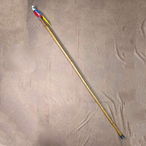 빈티지 채색 잉꼬 조각 핸들 하이킹 스틱 지팡이 136cm