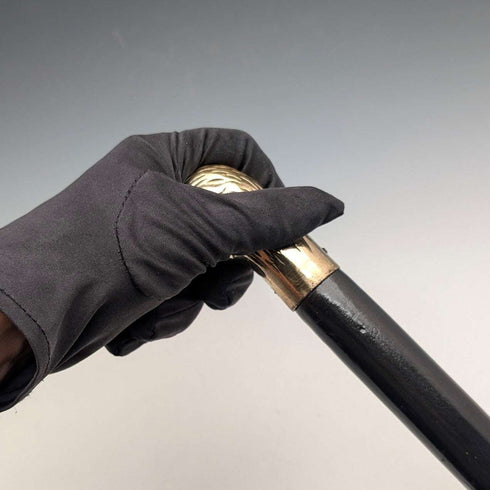 Bastón vintage con eje negro y mango de cabeza de pato, 93 cm