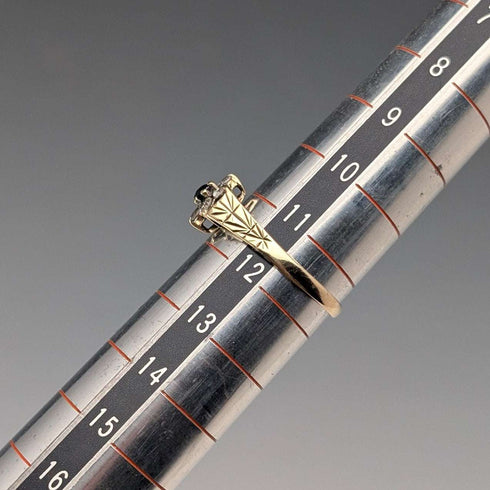 英國復古 K9金 氧化鋯石 碎花戒指(日本戒圍11號) 戒指