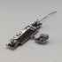 Vintage Sterling Silver Marcasite & Purple Stone Brooch