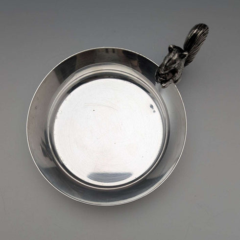 English vintage silver-plated squirrel nut dish & cracker by Viners