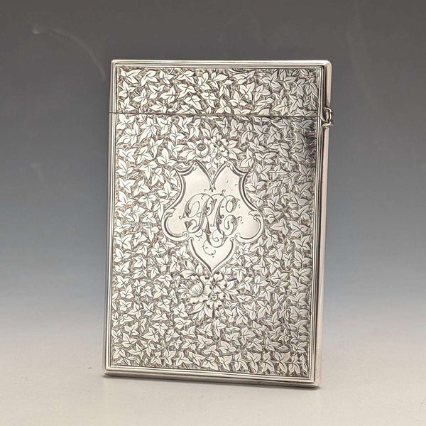 1876年 英国アンティーク 純銀製 カードケース 94g GEORGE UNITE
