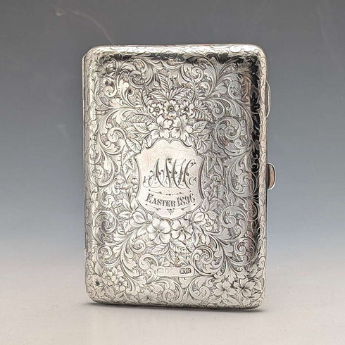 Estuche para tarjetas de plata de ley, estilo libro, fabricado en el Reino Unido en 1892, por Nathan & Hayes
