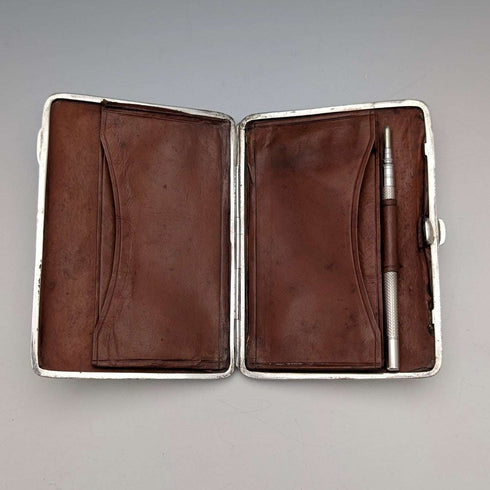 Estuche para tarjetas de plata de ley, estilo libro, fabricado en el Reino Unido en 1892, por Nathan & Hayes