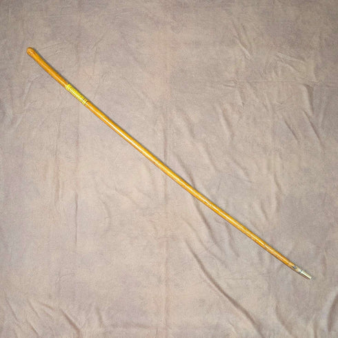 Vintage Kids' Walking Stick - Natural Wood & Yellow Decoration, Cane 86cm