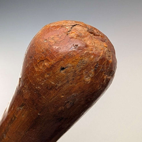 Vintage Kids' Walking Stick - Natural Wood & Yellow Decoration, Cane 86cm