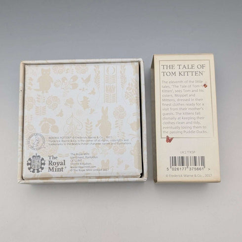 United Kingdom Beatrix Potter 150th Anniversary "Tom Kitten" 50p Silver Proof Coin Royal Mint with Case and Certificate