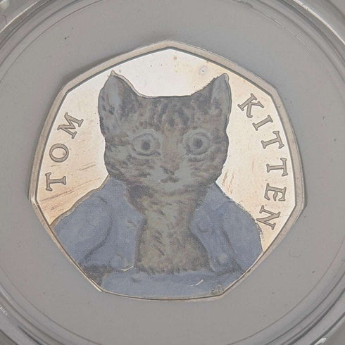 United Kingdom Beatrix Potter 150th Anniversary "Tom Kitten" 50p Silver Proof Coin Royal Mint with Case and Certificate