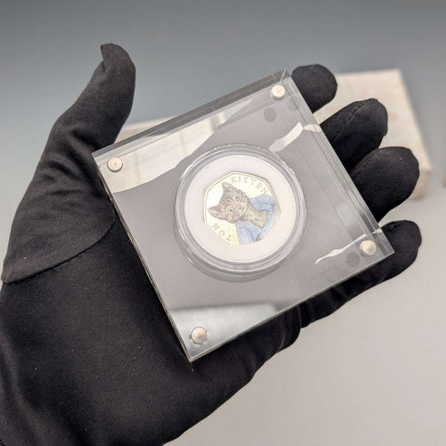 United Kingdom Beatrix Potter 150th Anniversary "Tom Kitten" 50p Silver Proof Coin Royal Mint with Case and Certificate