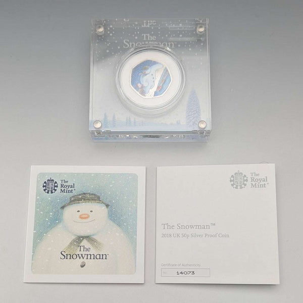 英国 「スノーマン」出版40周年記念 50ペンス記念銀貨 RoyalMint ケース・説明書付