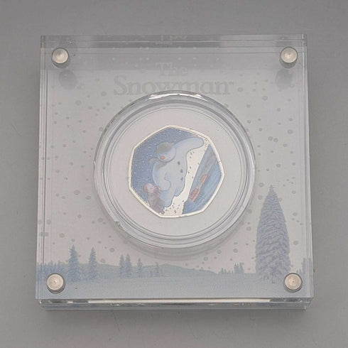 英国 「スノーマン」出版40周年記念 50ペンス記念銀貨 RoyalMint ケース・説明書付