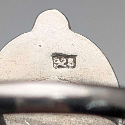 Vintage Onyx Oval Edged Pure Silver Ring (US Size 9.5)
