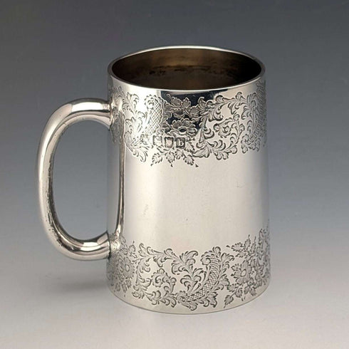 1897年 英国アンティーク 純銀製 マグカップ 141g Z Barraclough & Sons
