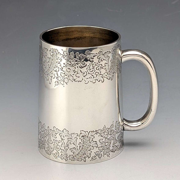 1897年 英国アンティーク 純銀製 マグカップ 141g Z Barraclough & Sons