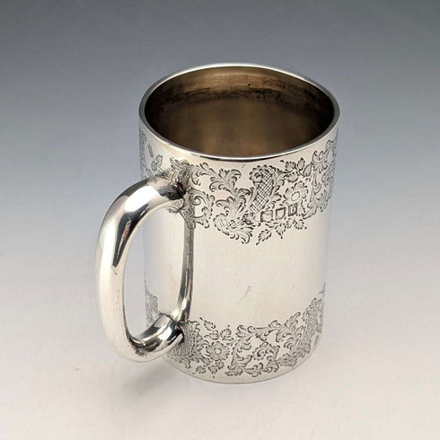 1897年 英国アンティーク 純銀製 マグカップ 141g Z Barraclough & Sons